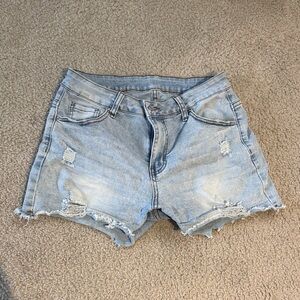 Light Wash Distressed Women’s Denim Shorts